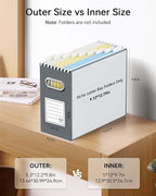 Oterri Cardboard File Organizer Box for Hanging File Folders Letter Size,File Box for Computer Desk,File Cabinet,Working Home