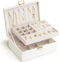 VLANDO Jewelry Box for Women, Gift for Women Girls,2 Layer Jewelry Box,Large Jewelry Organizer for Women Removable Jewelery T