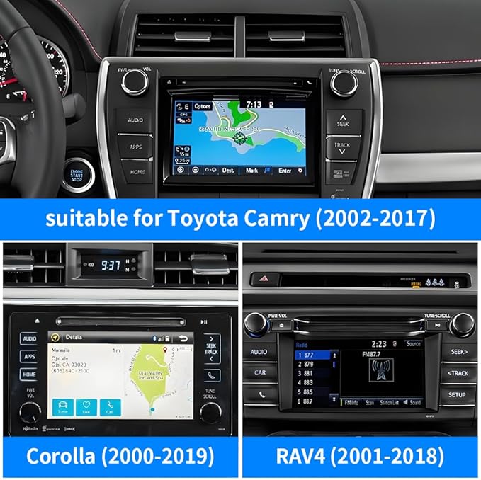 Car Phone Mount Holder For Toyota Camry 2002-2017，Corolla 2000-2019，RAV4 2001-2018 Auto Accessories Navigation Bracket Interior CD Slot Mount Mobile Cell case【Not Fit Center Console Without CD Player】