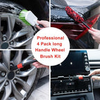 ITTAHO 4 Pack Car Wash Brush Wheel Cleaning Woolies Brush Detailing Brush and Stiff Tire Brush Tires Wheel Brushes for Cleani