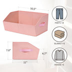 Homsorout Closet Baskets for Shelves Trapezoid - Decorative Storage Baskets with Handle, Closet Bins for Organization, Shelf 