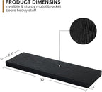 Fun Memories 32Inch Floating Shelves, 9.3Inch Deep Rustic Wall Shelves - Extra Deeper & Thicker Wall Mounted Storage Shelf fo