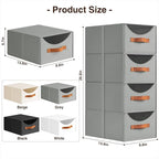 Homsorout Stackable Storage Drawers - Collapsible Storage Bins with Drawers, 8 Pack Closet Shelf Organizer Basket, Fabric Pul
