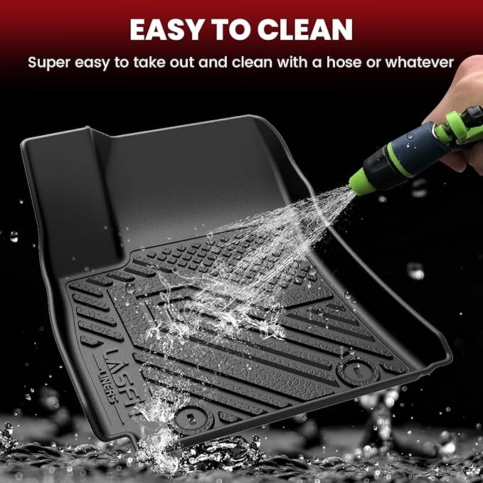 LASFIT Floor Mats & Cargo Mat Fits for Hyundai Kona 2026 2025 2024 N Line/SE/SEL/Limited (Not for EV), All Weather TPE Custom Fit Kona Car Mats & Trunk Liner,Full Set Car Accessories, Black