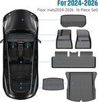 6PCS All-Weather TPE Floor Mats & Cargo Liner Set - Compatible with 2024-2026 Model 3 Highland/Standard | Custom Fit Anti-Slip Interior Protection