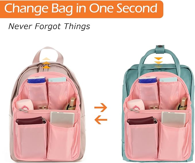 Surblue Backpack Organizer Insert Liner Hanging Travel Rucksack Purse and Handbag Insert Pocket, High-capacity Divider Foldab