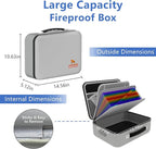 TIGERKING Fireproof Document Box Hard Shell, Fire Proof File Box for Documents with Combination Lock, File Safe Boxs Fireproo