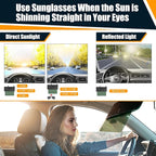 Veharvim Sun Visor Extender for Car (Polarized, Zipper Slider& Prevents Fingerprints, UV400, PC Lens), Visor Extender Attachment for Car Visor, Anti-Glare for Safe Driving (Passenger Side)