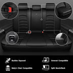 CAR PASS Comfortable 3D Foam Mesh Leather Car Seat Covers Full Sets, Air Cool Mesh Breathable Seat Covers for Car, Universal 