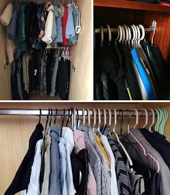 Wardrobe Rail Closet Rods for Hanging Clothes Adjustable Length, Closet Extender Hanging Tube Heavy Duty, for Shower Curtain 