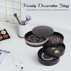 CONBOLA Jewelry Holder Organizer, Christmas Gifts Ideas for Women, Small Jewelry Storage Box Earring Holder, 5-Layer Rotating