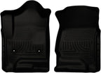 Husky Liners Weatherbeater Floor Mats | Fits 2014-2018 Chevrolet Silverado & GMC Sierra 1500 Standard CAB; 2015-2019 Silverado & Sierra 2500, 3500 Standard CAB | Front Row, 2-pc Black - 18241HUL