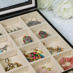 Stratalife Jewelry Tray 24 Grid Earring Organizer with Clear Lid Jewelry Holder Organizer Jewelry Organizer Box Jewelry Stora