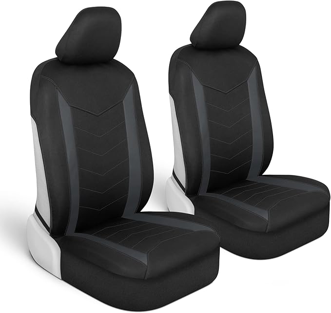Motor Trend (2) Car Seat Covers for Front Seats with (2) Trimmable Car Floor Mats – Universal Fit Auto Accessories for Cars, 