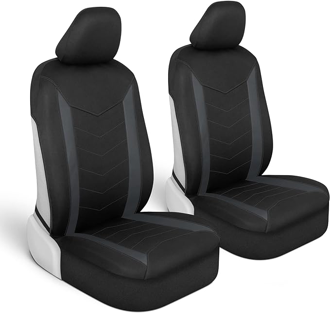 Motor Trend SpillGuard 2 Charcoal Gray Seat Covers for Cars & Seat Covers for Trucks - Neoprene Waterproof Car Seat Covers Fr
