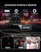 Dash Cam Front and Rear, 4-Channel 360° Coverage Car Dash Camera with STARVIS 2 Night Vision, GPS, 5.8GHz WiFi, 24H Parking M