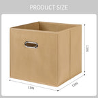 Black Fabric Cubby Storage Bins,13x13x13 Inches ,Cube Organizer Bin Foldable Storage Boxes with Dual Handles Fabric Organizer