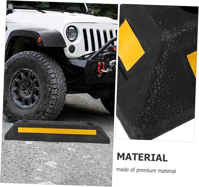 Parking Block Heavy Duty Car Stopper for Garage Compact Design Reflective Film for Enhanced Visibility Vehicle Parking Guide Easy to Install and