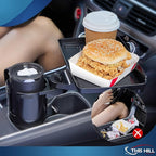 This Hill 2 Pack Cup Holder Tray for Car, 2 in 1 Detachable Car Food Table Tray with 3.93" Base & Phone Slot,Car Cup Holder E