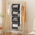 Hanging Closet Organizer 4 Shelf Collapsible Bedroom Closet Organizers and Storage Hanging with Mesh Pocket for Clothes, Clos