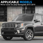 Driver Side Mirror Cover Replacement for Jeep Renegade 2015 2016 2017 2018 2019 - Left Side Mirror Covers, Rear View Mirror Cap Accessories With Lamp, Textured