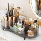Rotating Makeup Organizer for Vanity with Brush Holder, Cosmetic Makeup Storage Organizer, Large Spinning Makeup Skincare Org