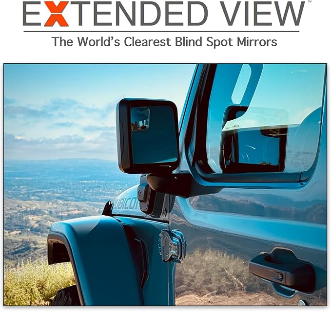 Custom Blind Spot Mirrors- Compatible with 2018-Present Jeep Wrangler | blind spot mirrors compatible with Jeep Wrangler JL 2018- Present | Blind Spot Mirrors - 2 Piece Set (Left & Right)