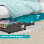 oylik 4 Pack Under Bed Storage with Wheels, Under Bed Shoe Storage Larger Capacity with PVC Clear Window & Label, Under the B