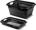 CleverMade Collapsible Laundry Baskets - 39L Foldable Large Collapsible Laundry Basket with Handles for Space Saving Storage,