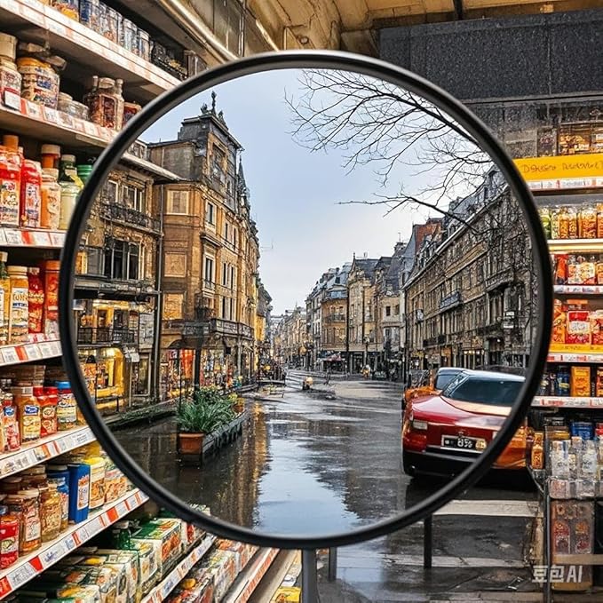 12" Acrylic Convex Mirror – Adjustable Wide Angle View Traffic Mirror for Enhanced Security Coverage in Rooms, Offices, Warehouses, Parking Lots, and Addressing Corner Blind Spot Areas