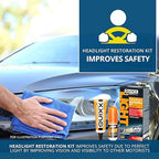 QUIXX QHRK1 Reliable Headlight Restoration Kit, Includes 50g Headlight Polish, 30ml Sealing, Sanding & Polishing Block, 12 Abrasive Papers and 4 Polish Cloths, Can Save a Vehicle from an MOT Failure, Increase Safety