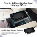 LUWU 2025 2026 Sienna Accessories for 2025 2026 Toyota Sienna Accessories Dashboard Storage Tray Center Console Organizer, Armrest Console Tray Storage Box Black 2-Pack (ONLY for 12.3-INCH Screen)
