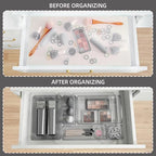 Kitchen Desk Drawer Organizers Storage for Office, Small Acrylic Vanity Trays Makeup Organizer for Drawer Bathroom Plastic Ma
