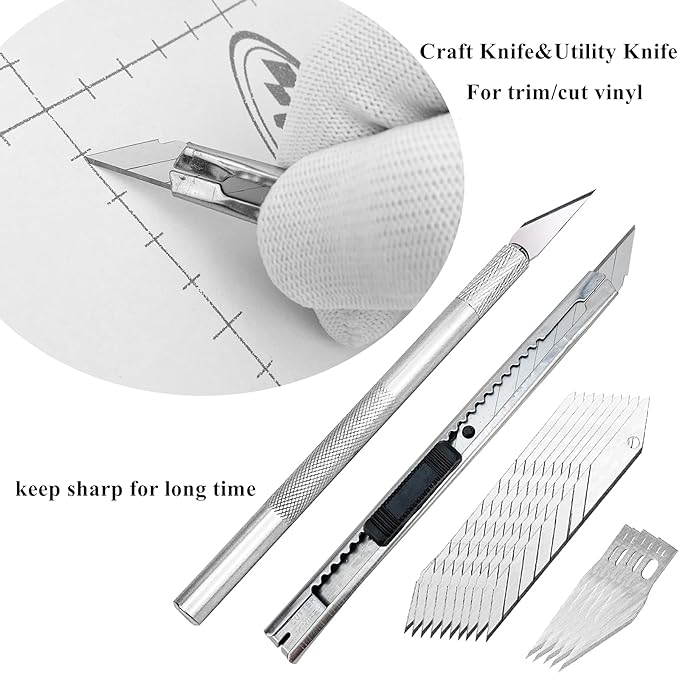 CARTINTS Car Paint Protection Vinyl Film Tool Kit, Window Tint Tools Includes Heat Gun, Squeegee, Scraper, Utility Knife, Edge Trimming Tool, Glass Wiper