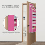 Univivi 5-Shelf Fabric Door Storage Over Door Hanging Organizer with 4 Large Pockets and 3 Small PVC Pockets Nursery Closet C