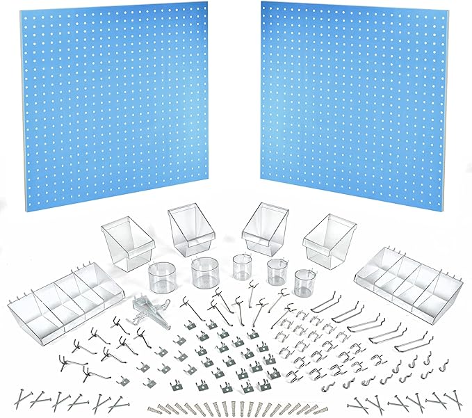 Azar Displays 900988-BLU 48" x 24" Pegboard Organizer Kit, Blue