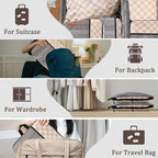 U+U 10 Set Compression Packing Cubes - Ultralight Travel Organizers with Laundry Bag and Cosmetic Bag, Space-Saving Suitcase 