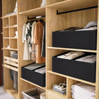 DIMJ Trapezoid Storage Bins for clothes - 4 Packs Closet Organizers and Storage Baskets, Foldable Closet Baskets with Handles