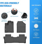 Nilight TPE Floor Mats for Honda Passport 2019 2020 2021 2022 2023 2024 2025 All Weather Custom Fit Heavy Duty Floor Liners