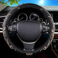 Car Leather Steering Wheel Cover - Panapi Material, Universal 14.5-15 Inch Leather Anti-Slip Breathable Auto Steering Wheel C