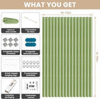 Jilron Accordian Door Curtain, 100% Blackout Folding Magnetic Doorway Curtains,Linen Style Closet Doors,for Room Divider,Priv