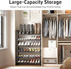 Shoe Rack, 6-Tier Metal Shoe Organizer, Tall Shoe Rack for Closet,entryway,Garage, with Adjustable Flat or Angled Shelves, Ho