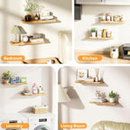 Floating Shelves for Wall 24 Inch Wooden Floating Shelves Live Edge Shelf with Unique Natural Grain Wall Mounted Rustic Pine 