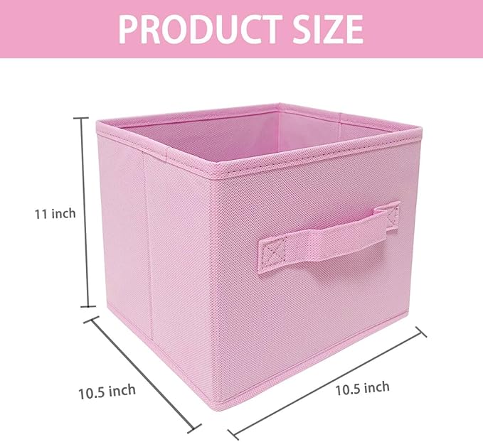 EBIGIC Storage bins collapsible storage bins,cube storage organizer （Pack of 3） 10.5 * 10.5 * 11 inch,For home and office Col