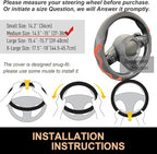 PINCTROT Comfy Grip Steering Wheel Cover, Anti-Slip Design, Universal 14.5-15 Inch(Silicone Orange)