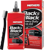 Mothers Back-to-Black Heavy Duty Trim Cleaner Kit, 12 oz. Gel Cleaner + Trim Brush — Deep Cleans & Restores Exterior Trim & P