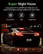 Dash Cam Front and Rear,4K+1080P WiFi Dual Dash Camera for Cars with App, 3" IPS Dashboard Camera Recorder,Night Vision,24H/7