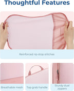 BAGSMART Hanging Compression Packing Cubes for Closet Organizers And Storage, 6 Set Suitcase Organizer Bags Set, Cruise Trave