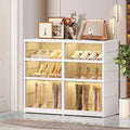 CIMLORD 3-Tier Foldable Shoe Rack Organizer for Closet 12Pairs Plastic Shoe Shelf Collapsible Shoes Storage Box Clear Shoe Bo