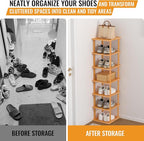 MHXW SXPN Bamboo Free Standing Shoe Rack Shelf Multi Tier Tall Wooden Stackable Shoes Rack Organizer for Closet Front Door En